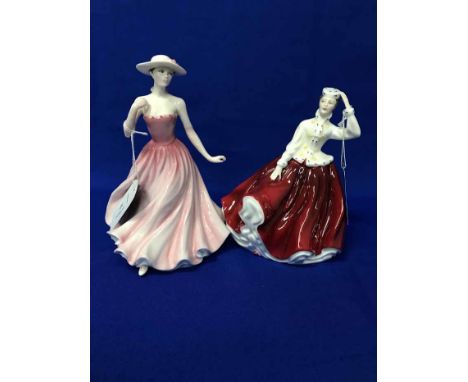 GROUP OF CERAMIC FIGURES including Royal Doulton 'Chloe' HN 4201, 'Gail' HN 2937, two Lladro figures and two Nao figures (6)