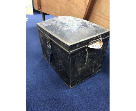 METAL DOMED DEED TRUNK/BOX 