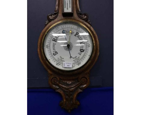 MAHOGANY CARVED BANJO BAROMETER