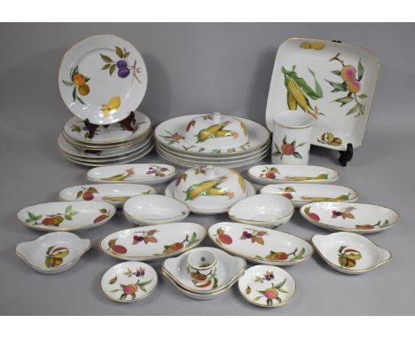 A Collection of Royal Worcester Evesham to Comprise Lidded Tureens, Ramekins, Dishes etc 