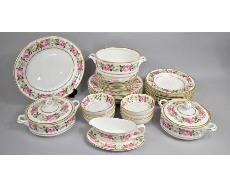 A Large Collection of Royal Worcester Royal Garden Dinnerwares to Comprise Large Plates, Small Plates, Shallow Rimmed Bowls, 