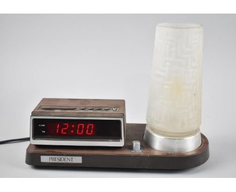 A 1970's Radio Alarm Bedside Light, 27cm wide 