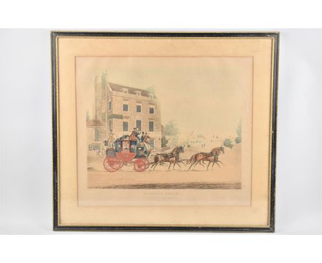 A Late 19th Century Coloured Engraving Print, Quicksilver Royal Mail, 48x40cm 