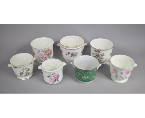 A Collection of Seven Various Ceramic Cache Pots/Planters to Include Examples by Wedgwood, Minton Coalport etc 
