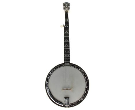 Good Gibson RB800 Mastertone five string banjo, bearing the maker's trademark oval sticker to the inside pot rim wall, with s