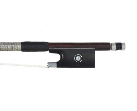 French silver mounted violin bow circa 1920, stamped Vtor Fetique á Paris on the handle and Sarasate under the ferrule, the s