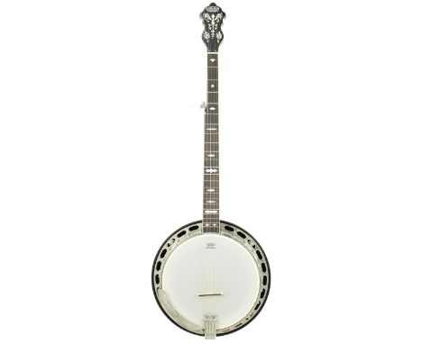 Gretsch Broadkaster Supreme Model five string banjo, with 11" skin, geometric mother of pearl inlay to the fretboard, scale l