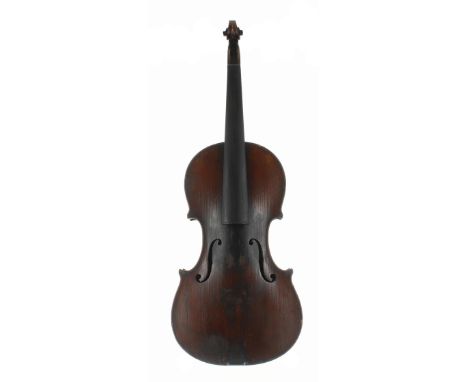 German violin labelled Nicolaus Amatus..., also stamped with the A/S trademark logo beneath the button, 13 15/16", 35.40cm 
