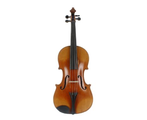 Small German viola circa 1930, 15 3/16", 38.60cm, bow, case 