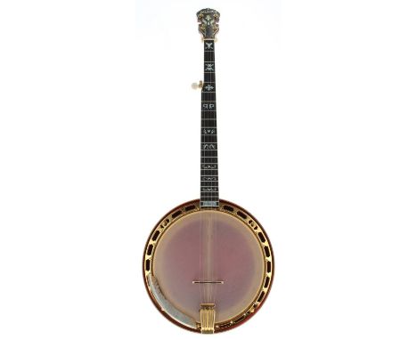 Good Gibson RB800 five string banjo, bearing the Gibson Mastertone trademark oval label fixed to the inside pot wall rim, wit