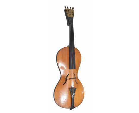 Rare eccentric violin labelled Violinda, Made in Czechoslovakia, also bearing the trademark label below the button on the bac