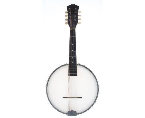 Vega Little Wonder mandolin banjo, stamped twice on the perch pole with the maker's trademark logo and inscribed Fairbanks Ba