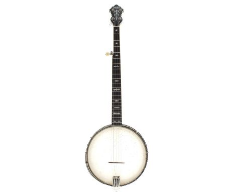 Gretsch Broadkaster Supreme five string banjo,&nbsp;with maple sides and open back, geometric mother of pearl inlaid fretboar