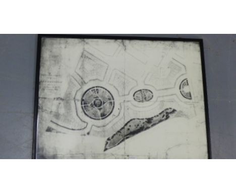 Framed print of the Feuing Plan of Drumsheugh, 85 x 63cm