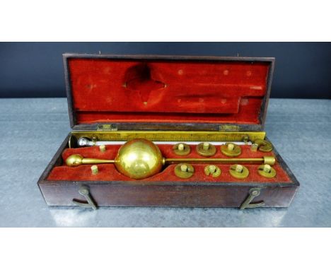 Sikes Hydrometer in mahogany fitted box 