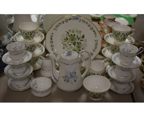 A Paragon Morning Rose six setting coffee service; a Colclough six setting tea service