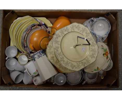 Ceramics - A Shelley part desert service, Charm pattern; another, Alfred Meakin; other part tea services including Crown Duca