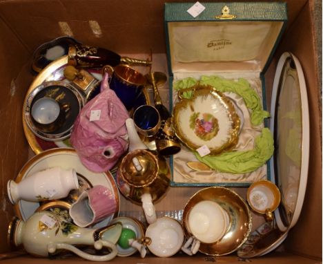 Ceramics - Limoges and others to include decorative plates; cups and saucers; a boxed Danijar of Paris butter dish and knife;