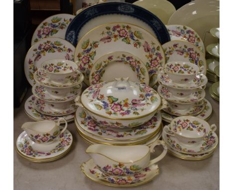 A Abbeydale Duffield Derbyshire Hazelwood pattern part dinner and tea service