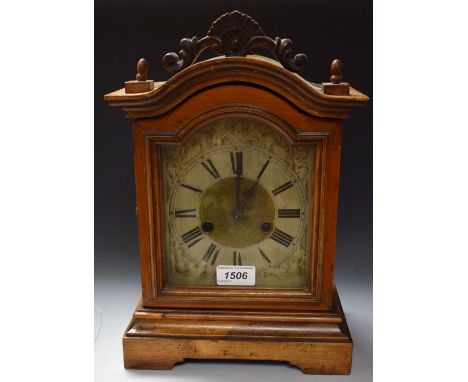 A mahogany cased mantel clock, pendulum and key, by HAC of Wurtemburg