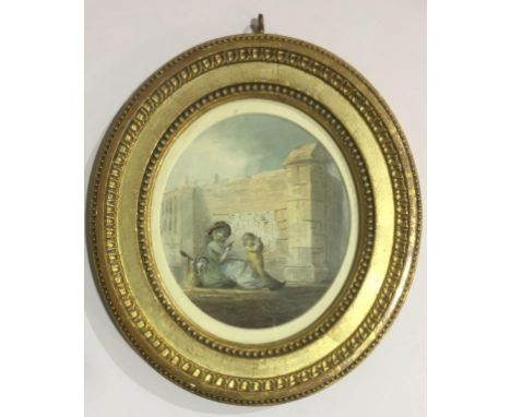 ATTRIBUTED TO WILLIAM PAYNE (c.1760-c.1830) MOTHER AND CHILD IN A CHURCHYARD; MOTHER AND CHILD BY A COUNTRY GATE; MOTHER AND 