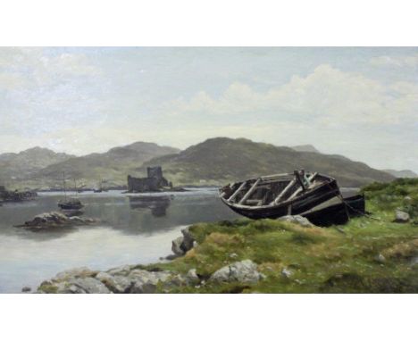 JOHN JAMES BANNATYNE (1836-1911) CASTLE BAY, BARRA Signed, also signed and inscribed with title on a label now affixed to the