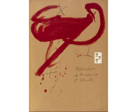 ANTONI TÀPIES PUIG,(Barcelona, 1923 - 2012).Untitled.Lithograph, copy 80/100.Signed and justified by hand.Size: 95 x 67 cm; 9