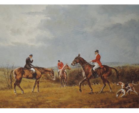 A pair of oil paintings, W lamb, hunting interest, signed, framed, each 49 x 59cm