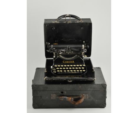 Early "Corona" portable typewriter, and a "Black Box" gramophone, (2).