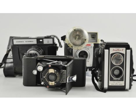 Nomo camera, "Kodak Dualflex 2" box camera, a Kershaw eight-twenty Penguin and another.(4)