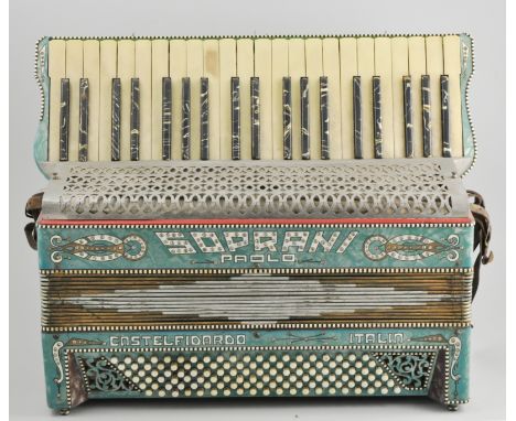 "Soprani Paolo" Cestelfioardo Italia piano accordion, in original case.