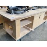 9' X 39" ROLLING TABLE W/ CABINET