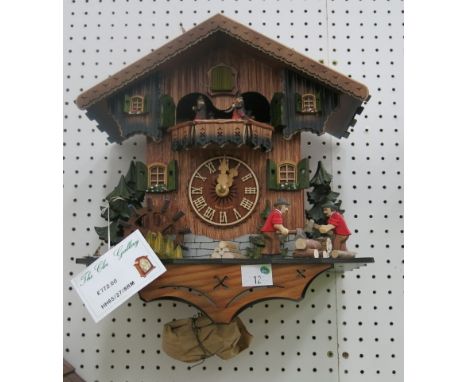 * Hubert Herr German cuckoo clock with mechanical figure weight driven movement. RRP £772