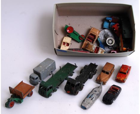 DIECAST: A collection of 20x assorted vintage Corgi and Dinky diecast models. Most heavily playworn / AF. 