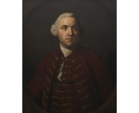 Sir Joshua Reynolds PRA, FRS, FRSA (1723-1792) Portrait of Captain Benjamin Davies (1728-1777/78), half-length, wearing a mag