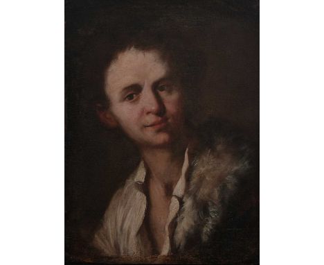 Italian School 18th CenturyPortrait of a man wearing a fur over his shoulderOil on canvas48.3 x 35.7cm; 19 x 14inUnframed