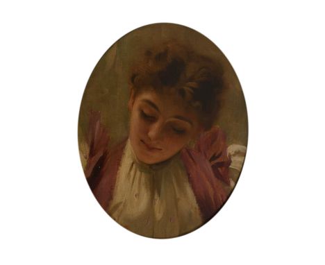 Thomas Benjamin Kennington (1856-1916)Portrait of Anne Kennington (1884-1962), the artist's daughterOil on canvas laid on boa
