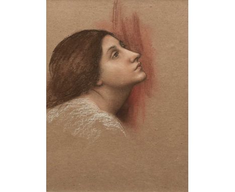 Evelyn De Morgan (1855-1919) Study for the head of an angel for ‘The Red Cross’ Pastel and chalk on brown paper, c.1916 30.1 