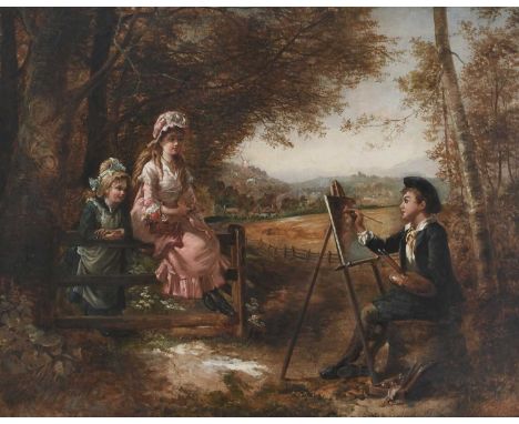 Thomas Kent Pelham (act.1860-1891)Sitting for a portraitSigned T.K.Pelham (lower left)Oil on canvas71.8 x 91.9cm; 28¼ x 36¼in