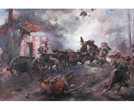 Christopher Clark (1875-1942)Royal Munster Fusiliers and Royal Artillery at the Battle of ÉtreuxSigned and dated C CLARKE 05 