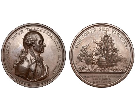 George III (1760-1820), Medals, Battle of the First of June, 1794, a copper medal by C.H. Küchler, uniformed bust of Earl How