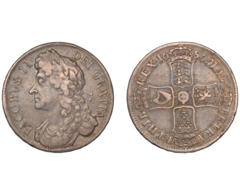 James II (1685-1688), Crown, 1686, first bust, no stops on obv., edge secvndo (ESC 741; S 3406). A few edge nicks, good fine 
