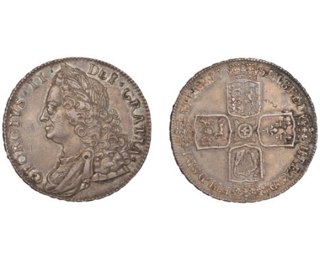 George II (1727-1760), Crown, 1751, old head, edge vicesimo qvarto (ESC 1671; S 3690). Several scratches and light surface de