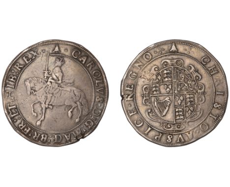 Charles I (1625-1649), Tower mint, Crown, Gp III, type 3a, mm. bell [1634-5], third horseman with upright sword and sash blow