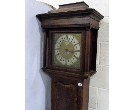 Thirty hour longcase clock by Thomas Trainter Salop, 11'' brass &amp;silvered dial with steel hands &amp; parliament half hou