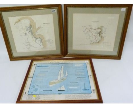 Two 19th century hand coloured maps of Dartmouth, enlarged from Ordnance Survey maps, after originals by R. Cartwright, each 