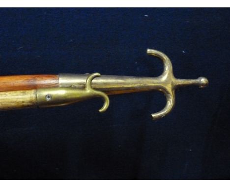 Long window pole with brass finial &amp; another short pole.  (2).