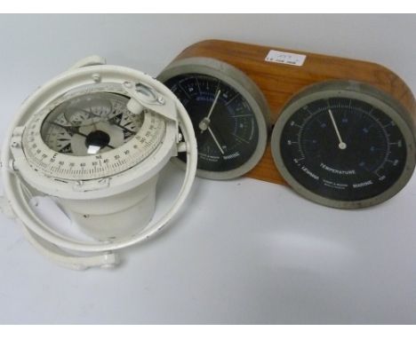 Sestrel nautical ship's compass made by Henry Browne &amp; Son Ltd., Barking &amp; London, on gimballed stand, 20cm wide; als