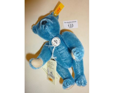 Blue Steiff miniature teddy bear