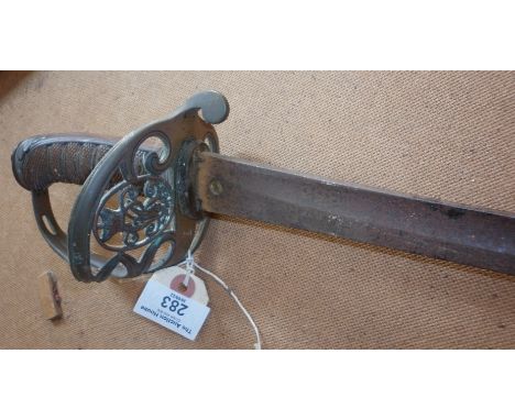 Victorian British Infantry 1822 hilt sword, no scabbard and pitting to blade, serial no. 12337